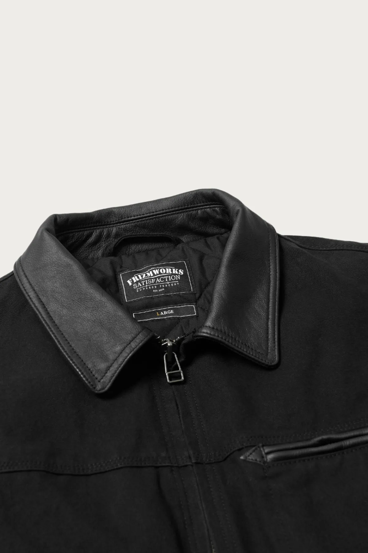 FrizmWORKS Heavy Canvas Destroyed Work Jacket - Black< Coats, Jackets, And Vests