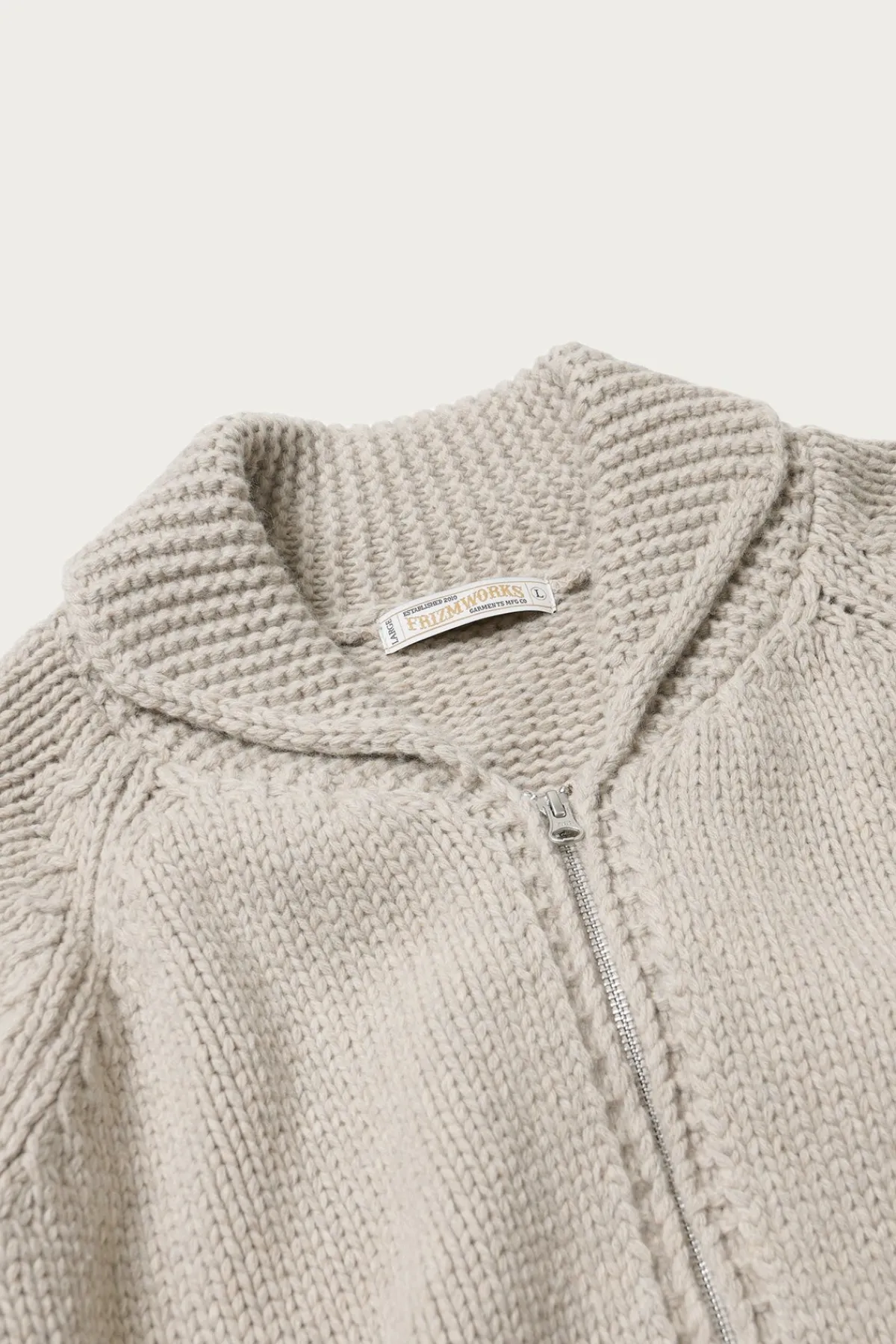 FrizmWORKS Heavy Cowichan Zipup Cardigan - Oatmeal< Sweaters