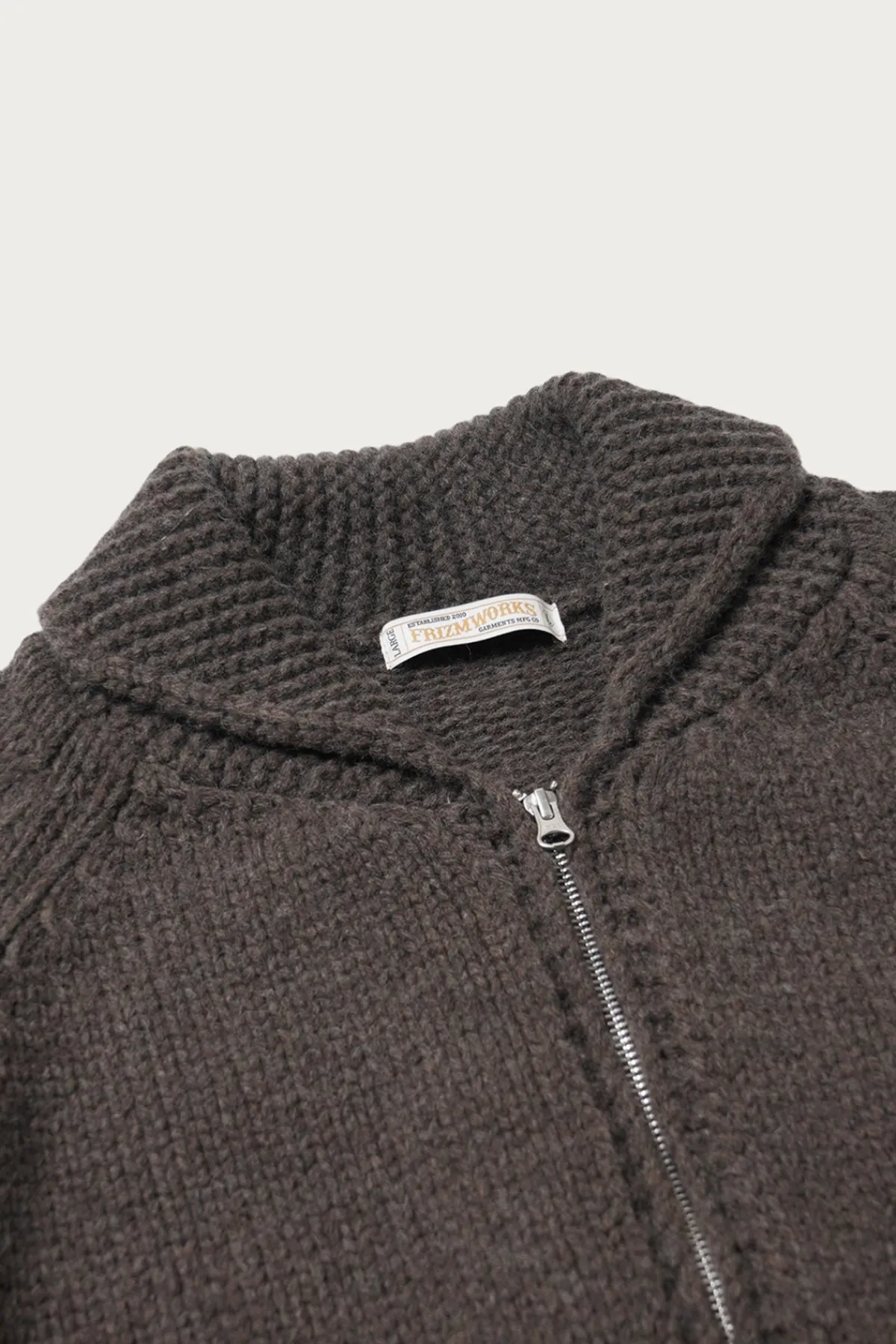 FrizmWORKS Heavy Cowichan Zipup Cardigan - Sephia< Sweaters