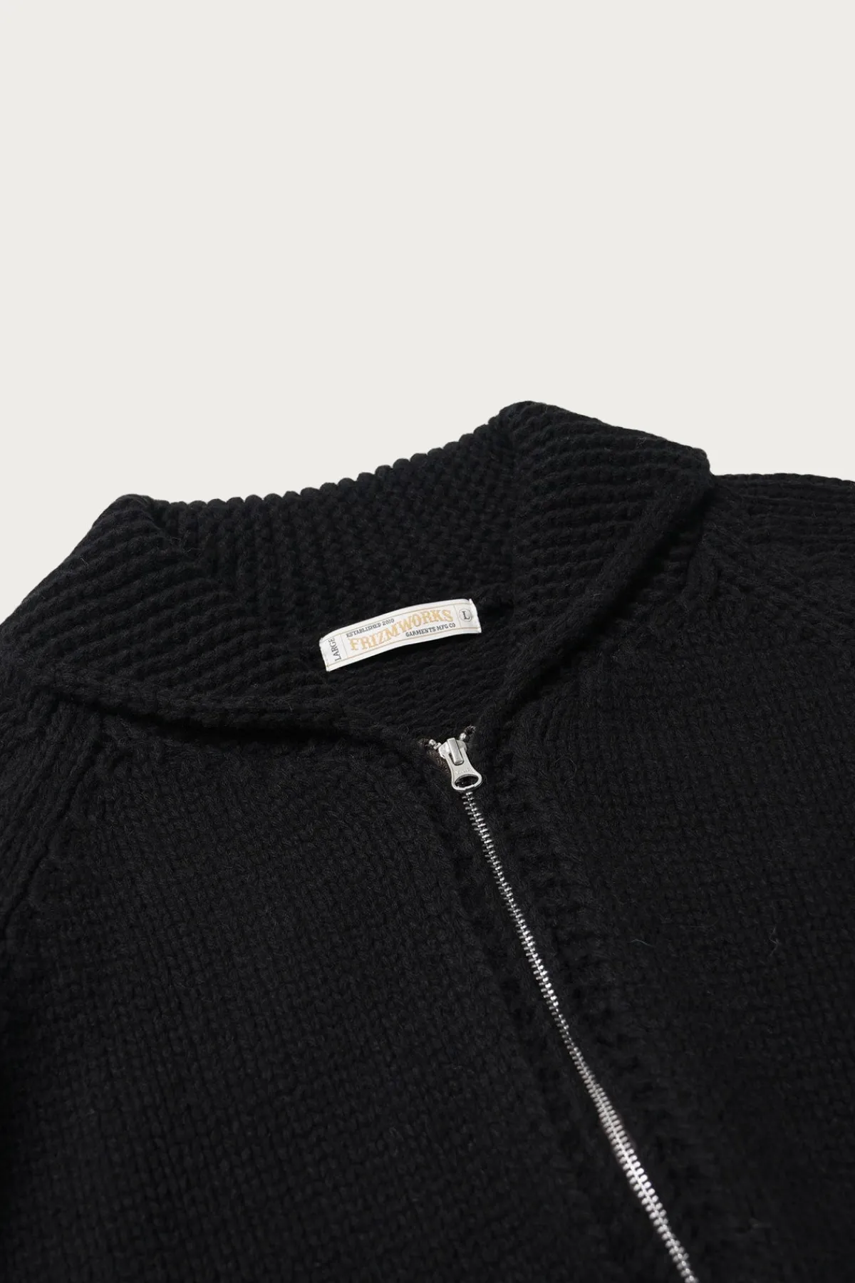 FrizmWORKS Heavy Cowichan Zipup Cardigan - Black< Sweaters