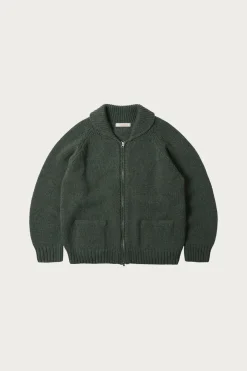 FrizmWORKS Heavy Cowichan Zipup Cardigan - Forest Green< Sweaters