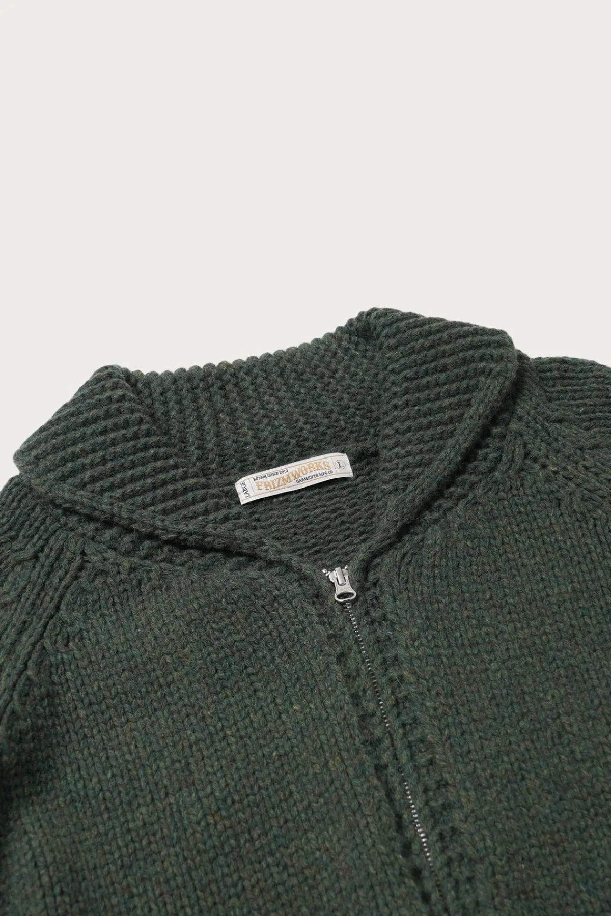 FrizmWORKS Heavy Cowichan Zipup Cardigan - Forest Green< Sweaters