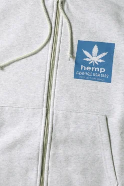 Gramicci Hemp Zip Hooded Sweatshirt - Heather Ash< Tees And Sweats
