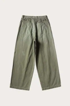 Kapital Herringbone FATIGUE Baggy Pants (RUSHFILED Remake) - Khaki< Pants