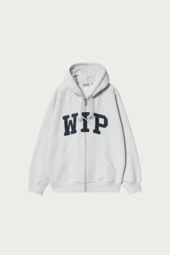 Carhartt Work In Progress Hooded WIP Sweat Jacket - Ash Heather Stone Washed< Tees And Sweats