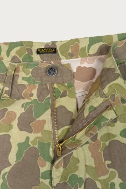 Kapital Hunter Camo Herringbone PORT Baggy Pants - Camo< Pants