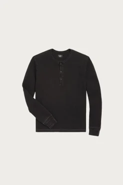 RRL Indigo Jersey Henley Shirt - Sulfur Black< Shirts