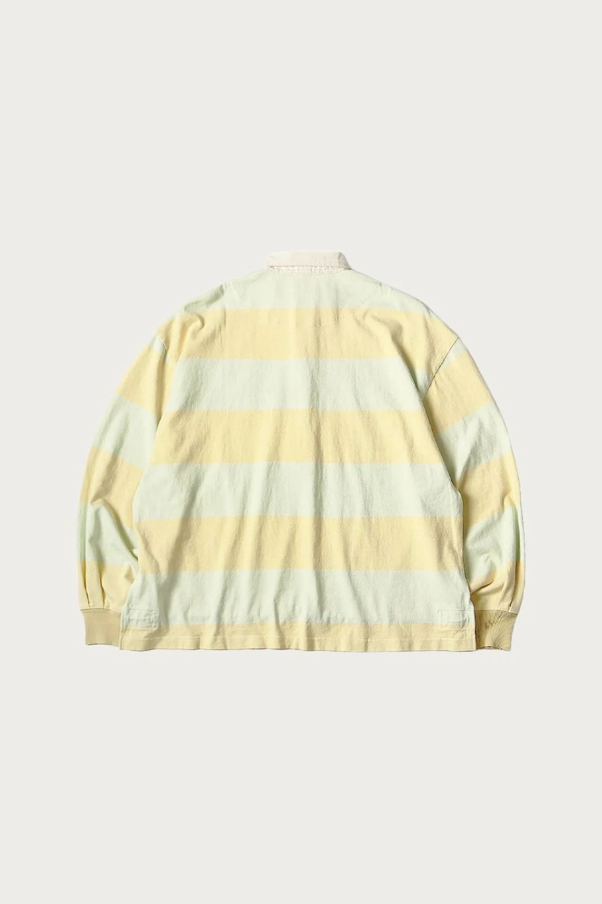 Kapital JAIL Stripe Jersey BIG Rugger Shirt - Yellow/Green< Shirts