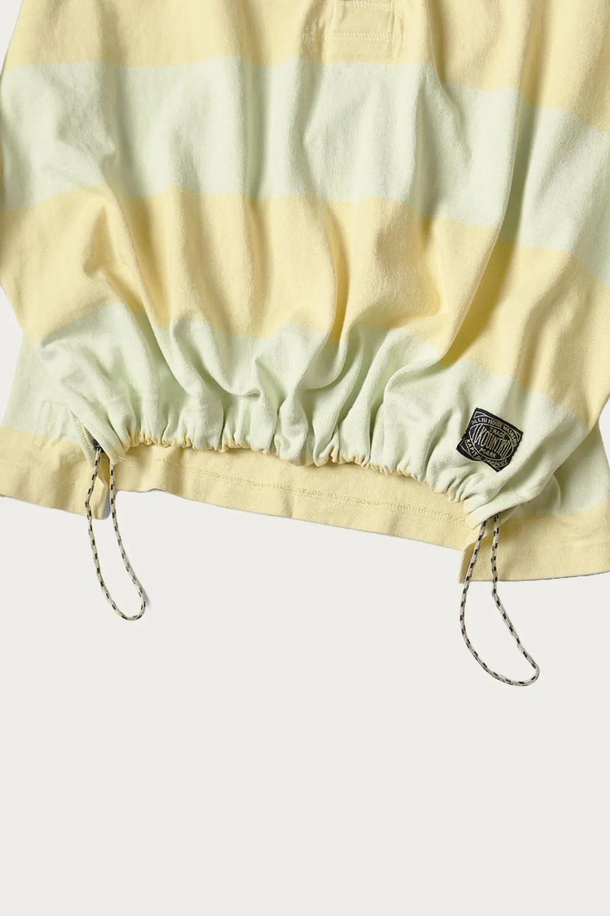 Kapital JAIL Stripe Jersey BIG Rugger Shirt - Yellow/Green< Shirts