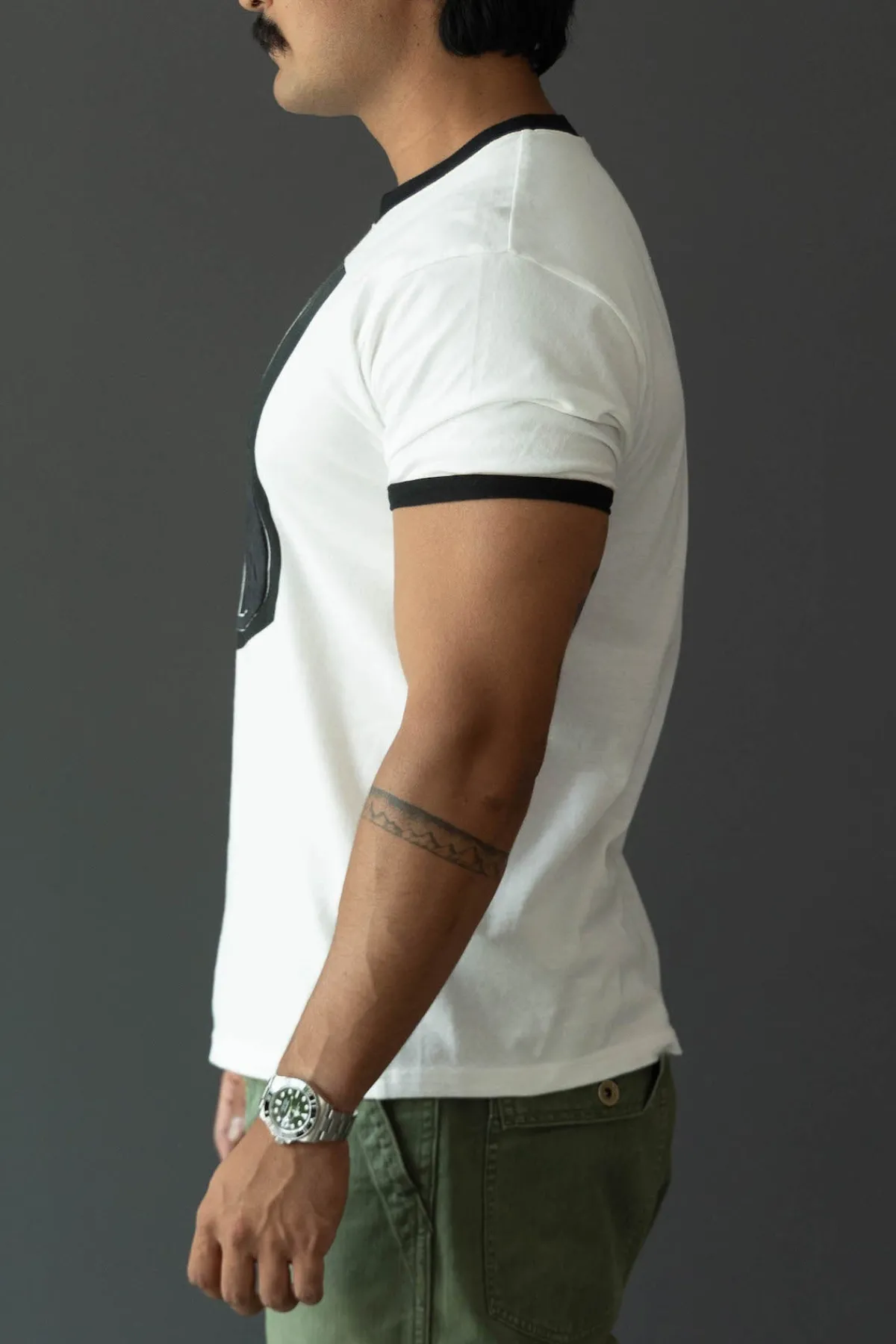 Kapital 20/-Jersey Ringer T (DENIM MEN LOVE CATS SCRATCH) - White< Shirts