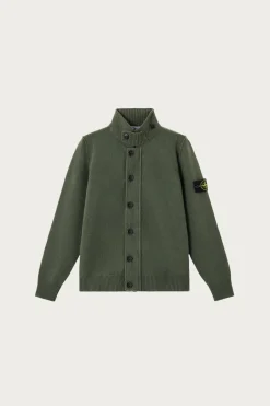 Stone Island Lambswool Cardigan - Military Green< Sweaters
