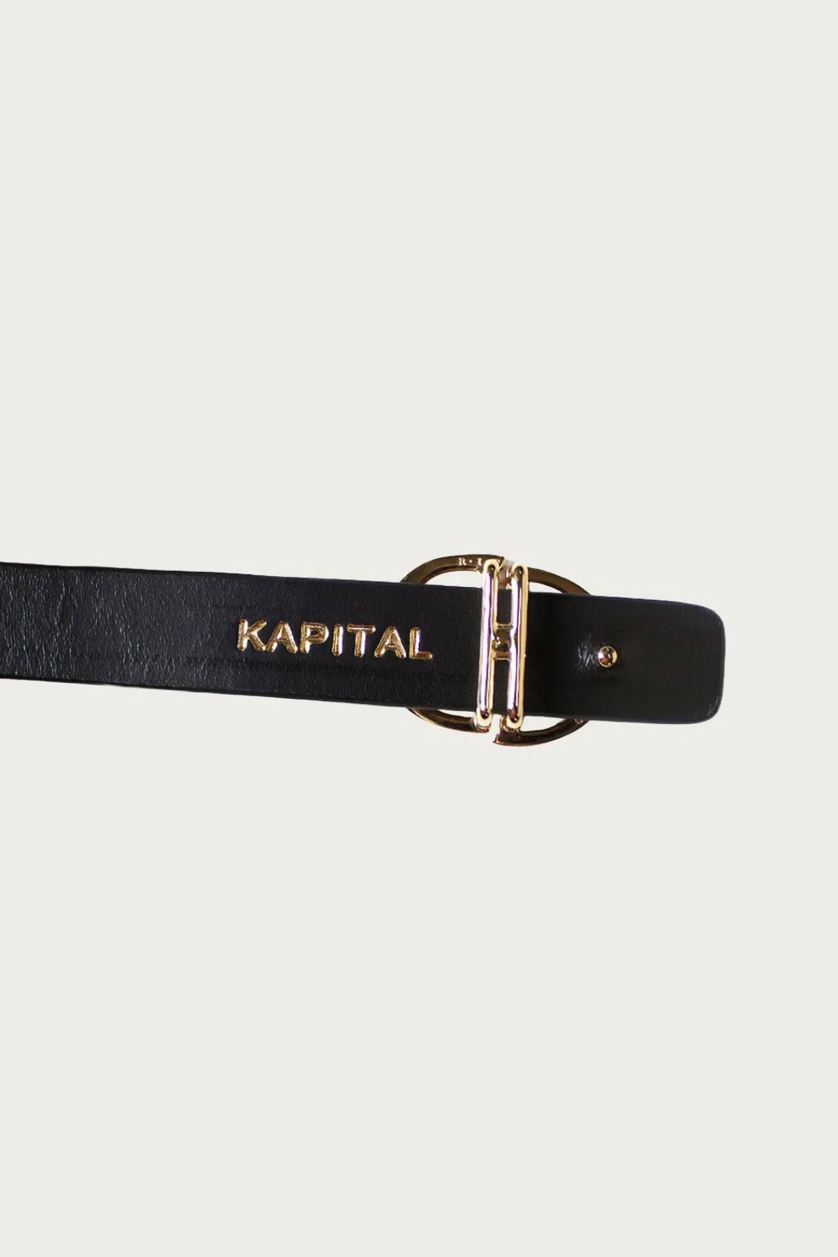 Kapital Leather DD Buckle Belt - Black< Accessories