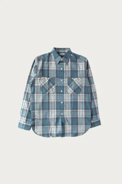 Warehouse & Co. Longsleeve Large Check Workshirt - Sax< Shirts
