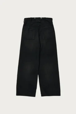 Taiga Takahashi Lot. 209 Buckle-Backed Trousers - Damaged Sumi Dyed Black< Pants