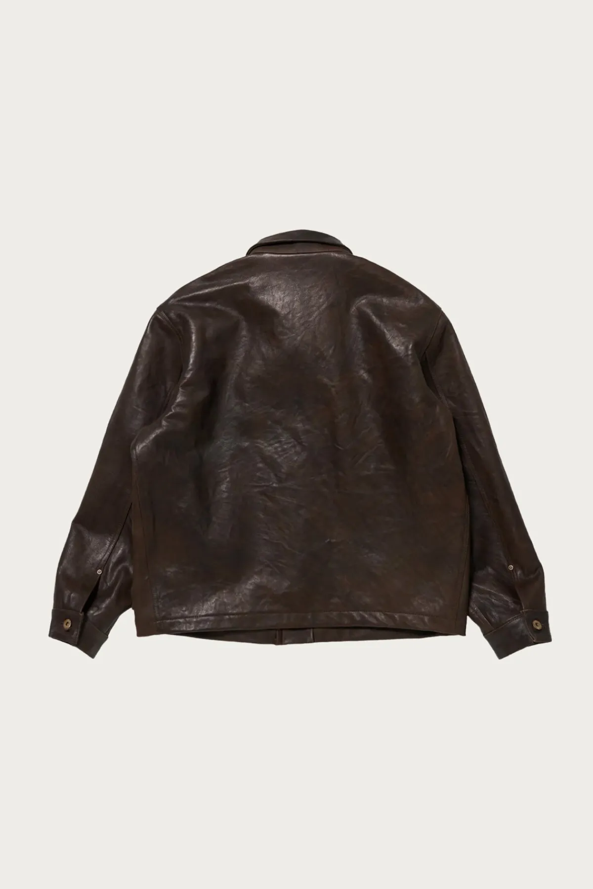 Taiga Takahashi Lot. 804 Leather Jacket c. 1930s - Mud Dyed Brown< Coats, Jackets, And Vests