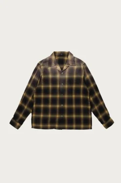 Taiga Takahashi Lot. 101 Open Collar Shirt - Bleached Beige Plaid< Shirts