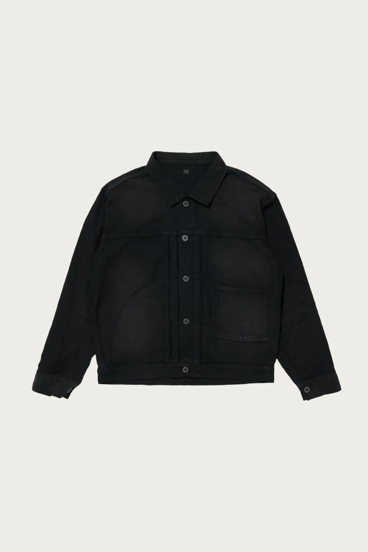 Taiga Takahashi Lot.309 Buckle-Backed Jacket - Damaged Sumi Dyed Black< Coats, Jackets, And Vests