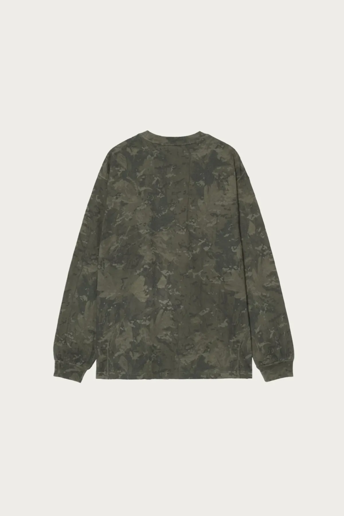 Carhartt Work In Progress L/S Camo Combi T-Shirt - Green/Olive Garment Dyed< Tees And Sweats
