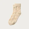 Rototo Merino Lambs Wool Room Socks "Beni Ouarain" - Ecru/Yellow< Accessories