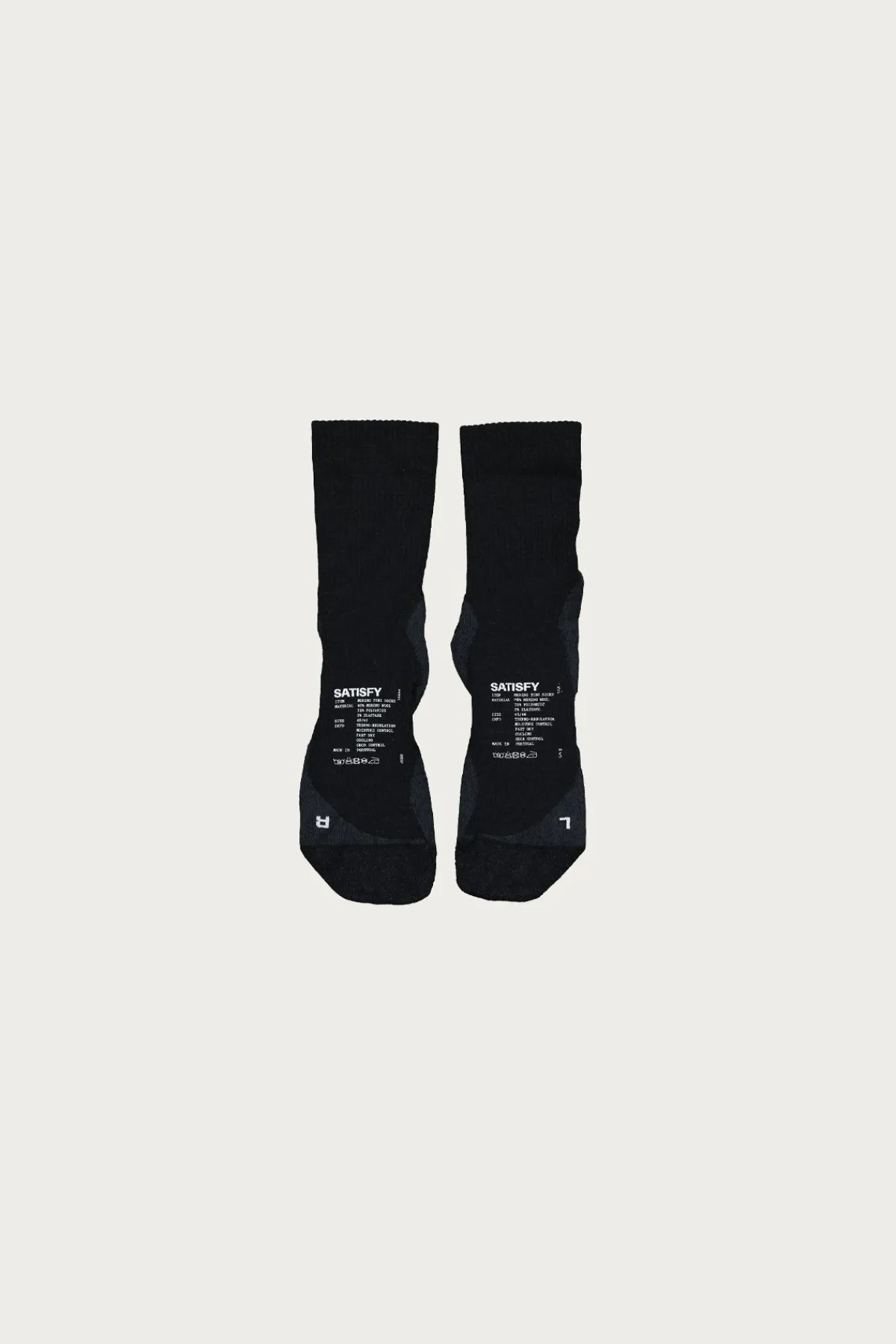 Satisfy Running Merino Nylon Tube Socks - Black< Accessories