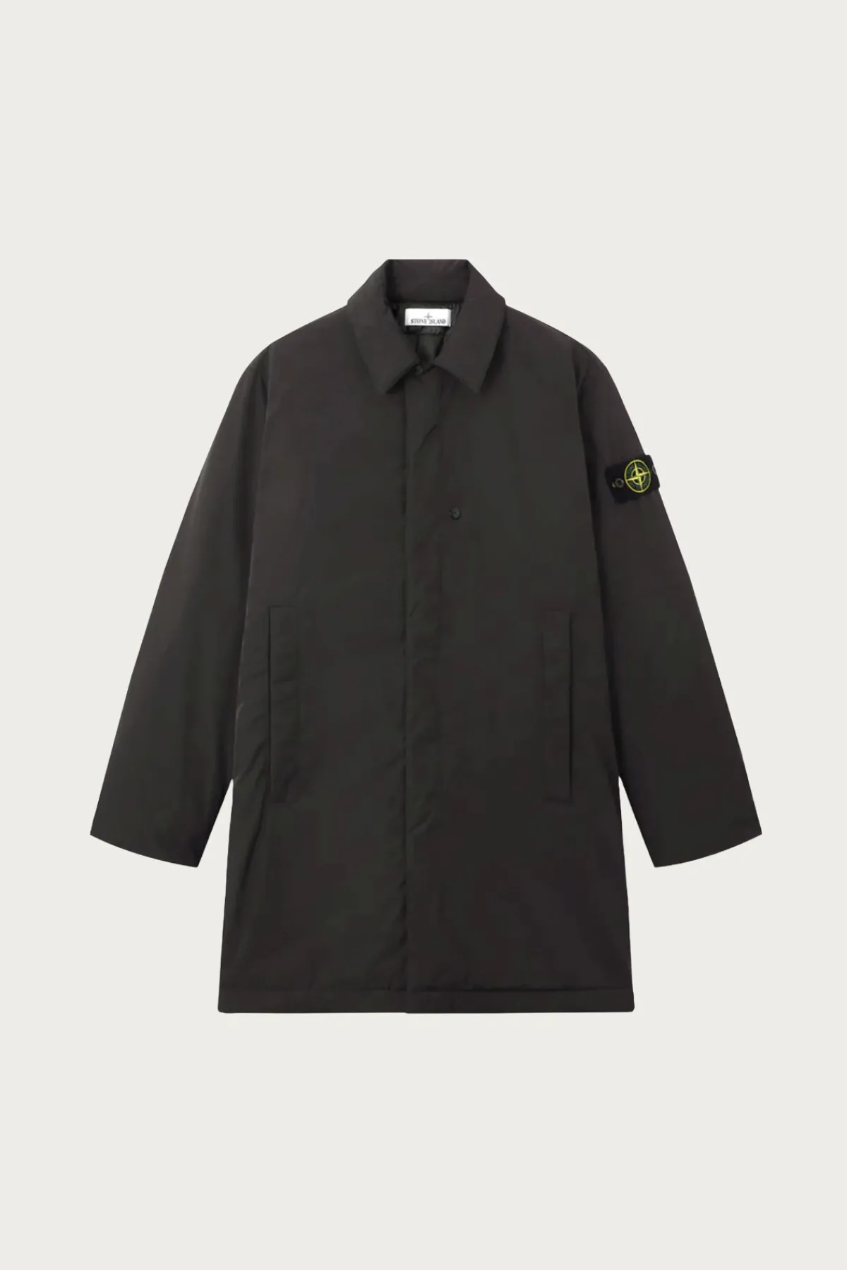 Stone Island Microtwill Long Coat - Lead Grey< Coats, Jackets, And Vests