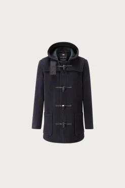 Gloverall Mid-Length Morris Duffle Coat - Navy Blackwatch< Coats, Jackets, And Vests