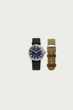 Kuoe Watches Old Smith 90-002 - Automatic Navy Dial/Silver Case/Nylon Straps< Accessories