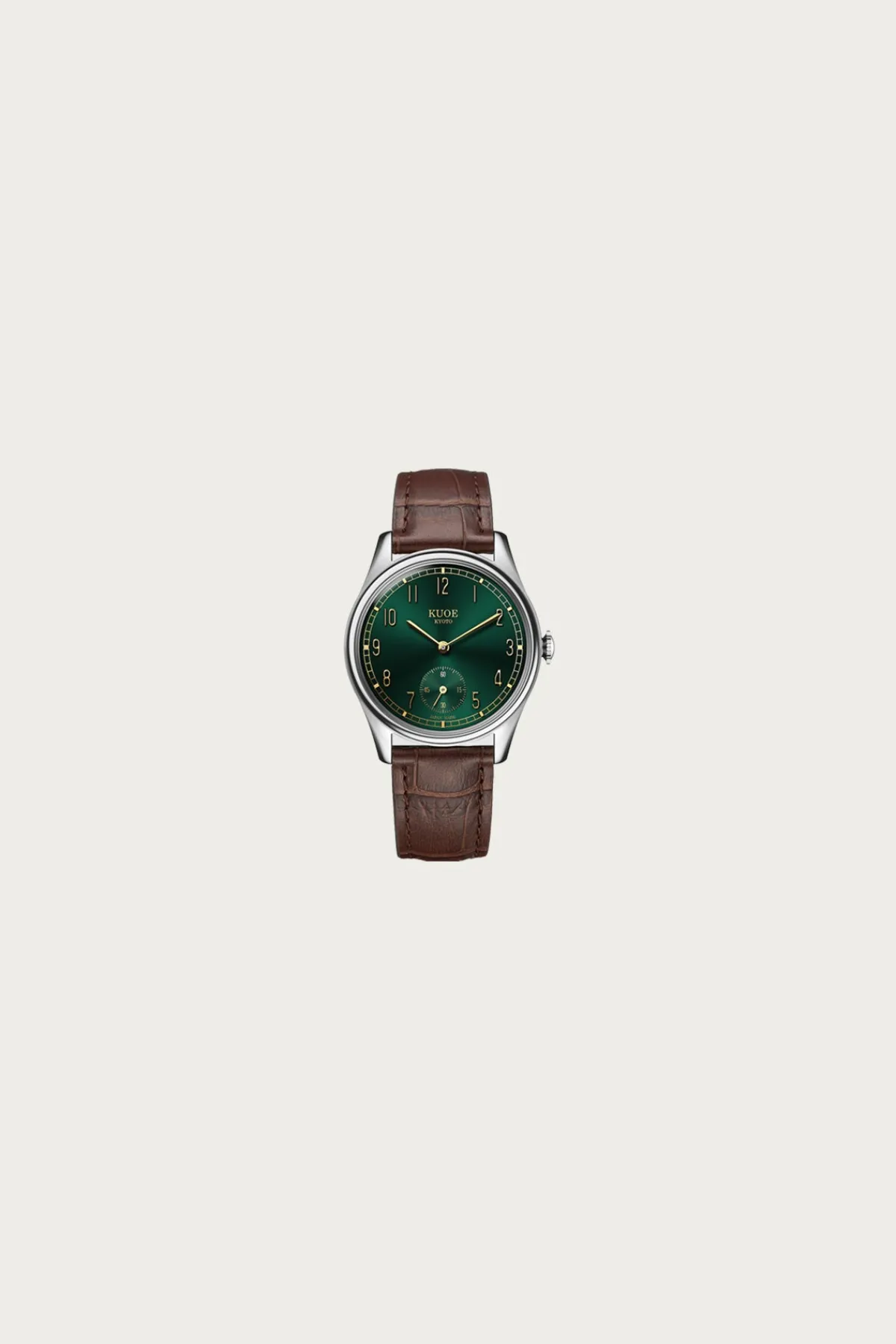 Kuoe Watches Old Smith 90-0001 - Green Dial/Silver Case/Brown Leather Strap< Accessories