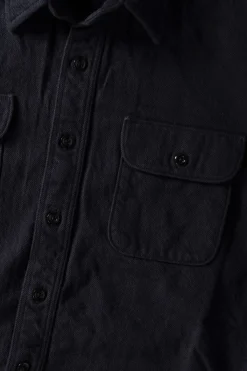 orSlow Organic Cotton Relax Fit Flannel Shirt - Navy< Pants