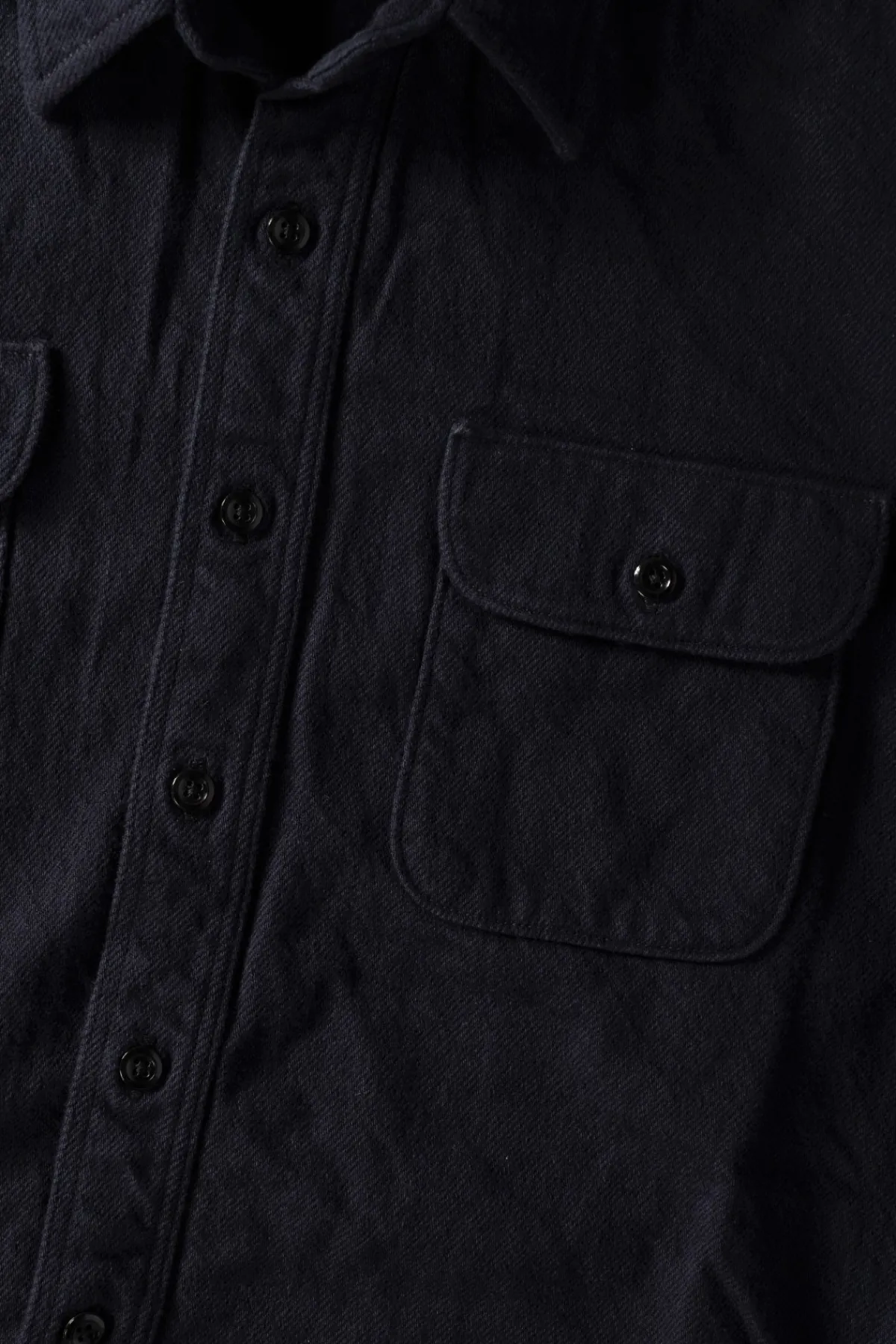 orSlow Organic Cotton Relax Fit Flannel Shirt - Navy< Pants