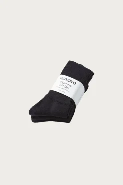 Rototo Organic Daily 3-Pack Ribbed Crew - Black< Accessories