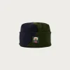 Brain Dead Organic Panel Polar Fleece Beanie - Navy/Olive< Accessories