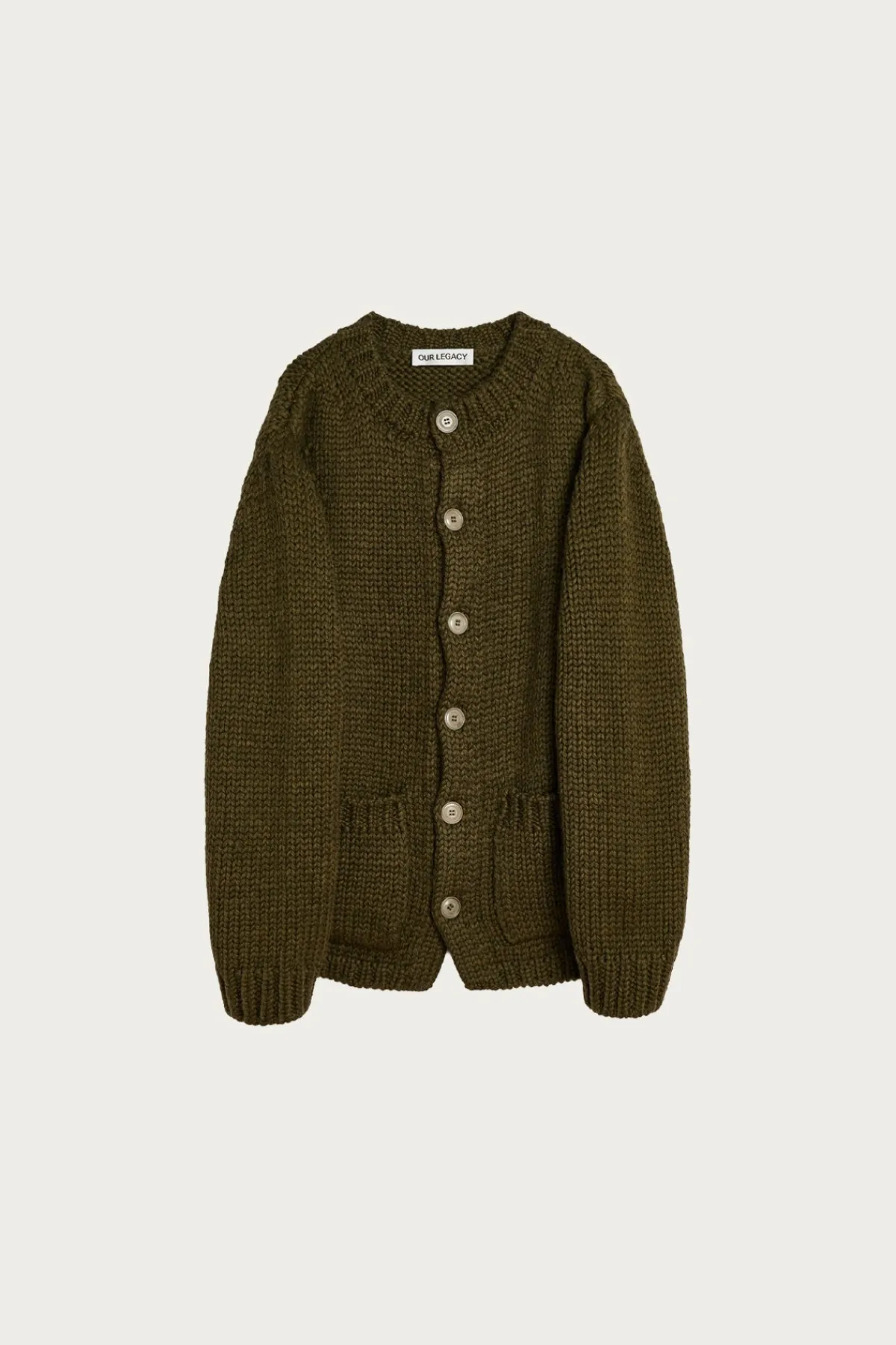 Our Legacy Over Cardigan - Olive Mega Alpaca Wool< Sweaters