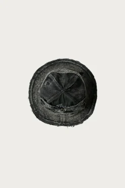 Kapital 11.5oz BLKxBLK Denim The Old Man And The Sea Hat (Crash Remake)< Accessories