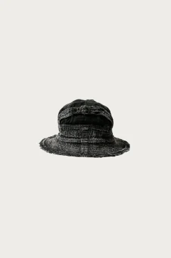 Kapital 11.5oz BLKxBLK Denim The Old Man And The Sea Hat (Crash Remake)< Accessories