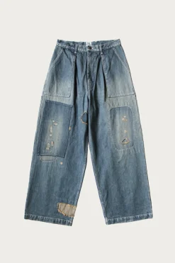 Kapital 14oz Denim FATIGUE Baggy Pants (RUSHFIELD Remake) - Indigo< Pants