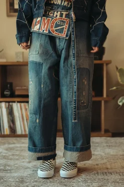 Kapital 14oz Denim FATIGUE Baggy Pants (RUSHFIELD Remake) - Indigo< Pants