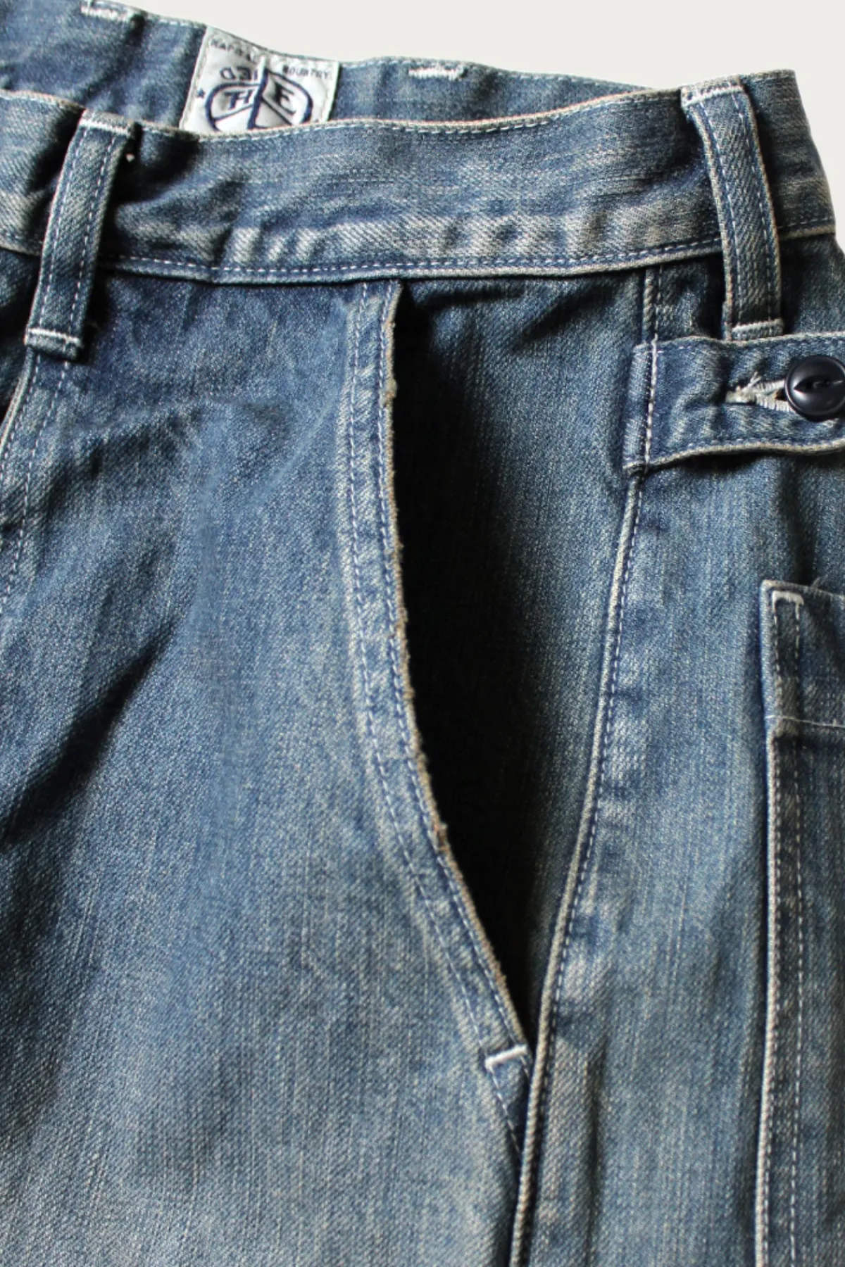 Kapital 14oz Denim FATIGUE Baggy Pants (RUSHFIELD Remake) - Indigo< Pants