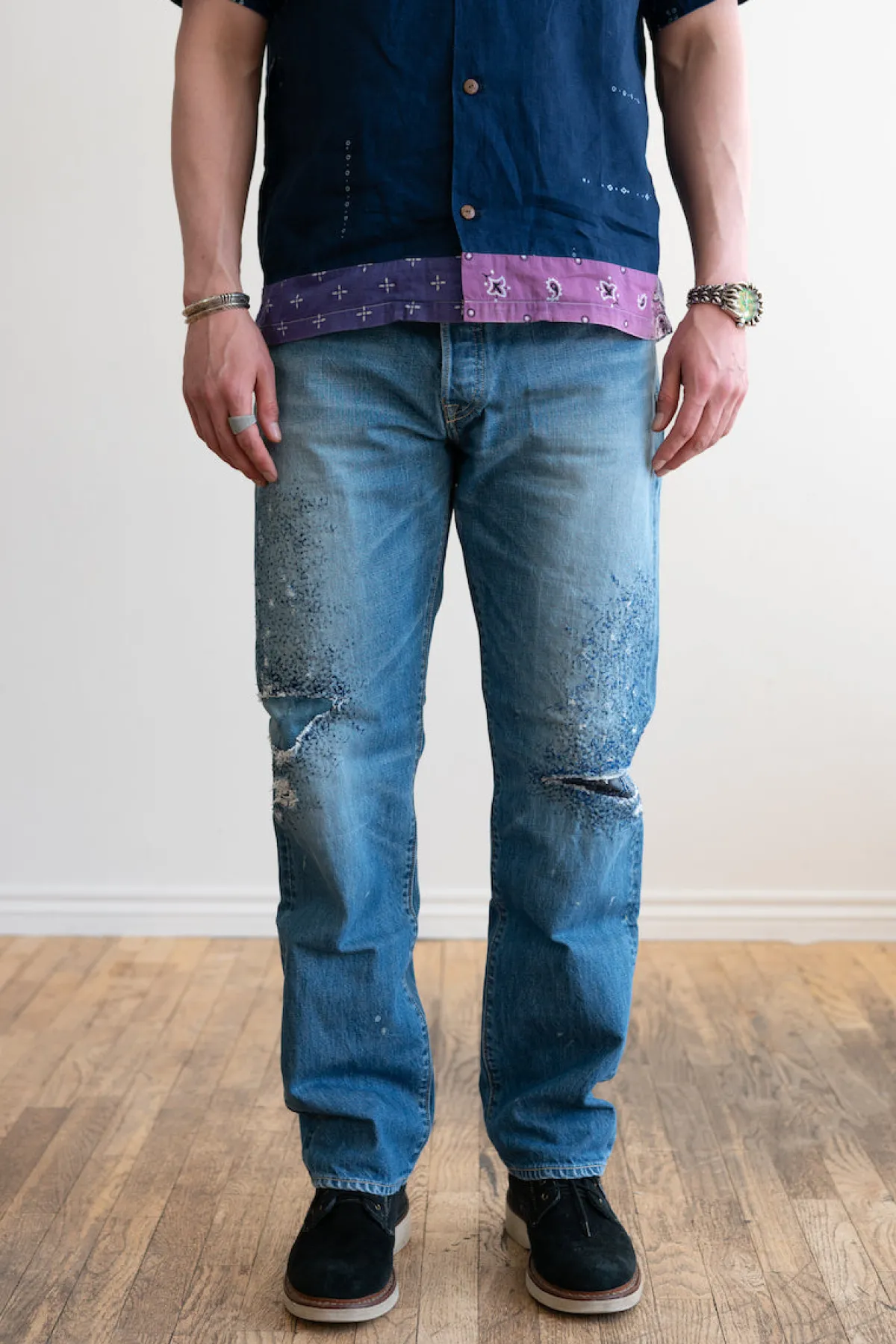 Kapital 14oz Denim 5P MONKEY CISCO (3YearsFade) - Indigo< Denim