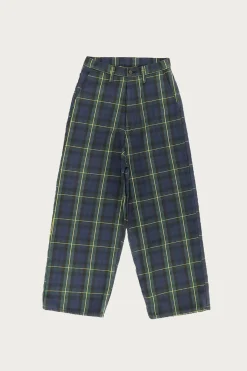 Kapital 11oz Tartan Check PORT Baggy Pants - Navy< Pants