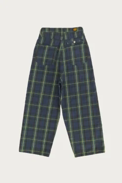 Kapital 11oz Tartan Check PORT Baggy Pants - Navy< Pants