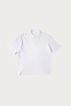 Lady White Co. Pique Two Button Polo - White< Shirts