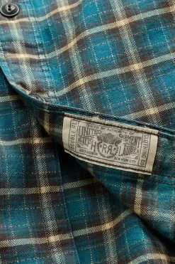 RRL Plaid Twill Workshirt - Teal/Multi< Shirts