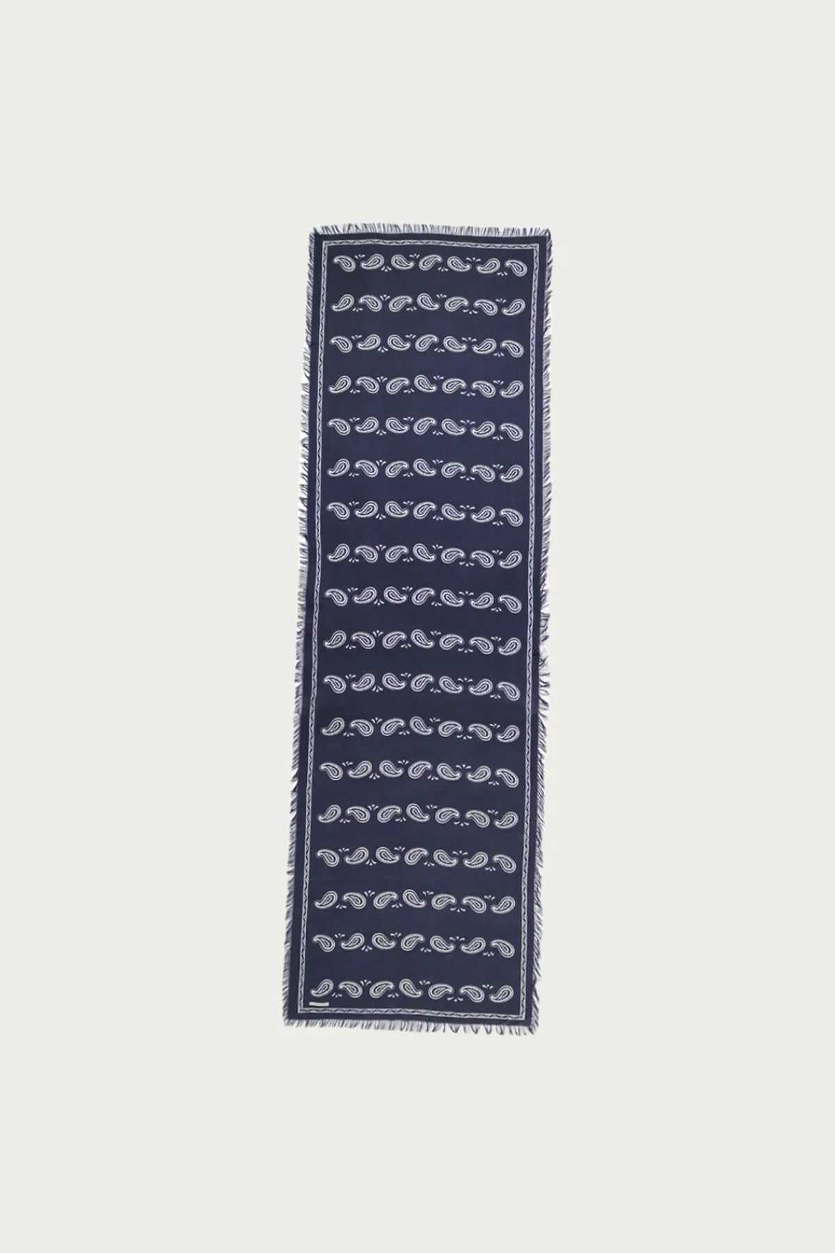 Kapital Rayon Fringe Stole (PECOS Paisley) - Navy< Accessories