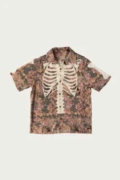 Kapital Rayon SAKURA-BONE Aloha Shirt - Khaki< Shirts