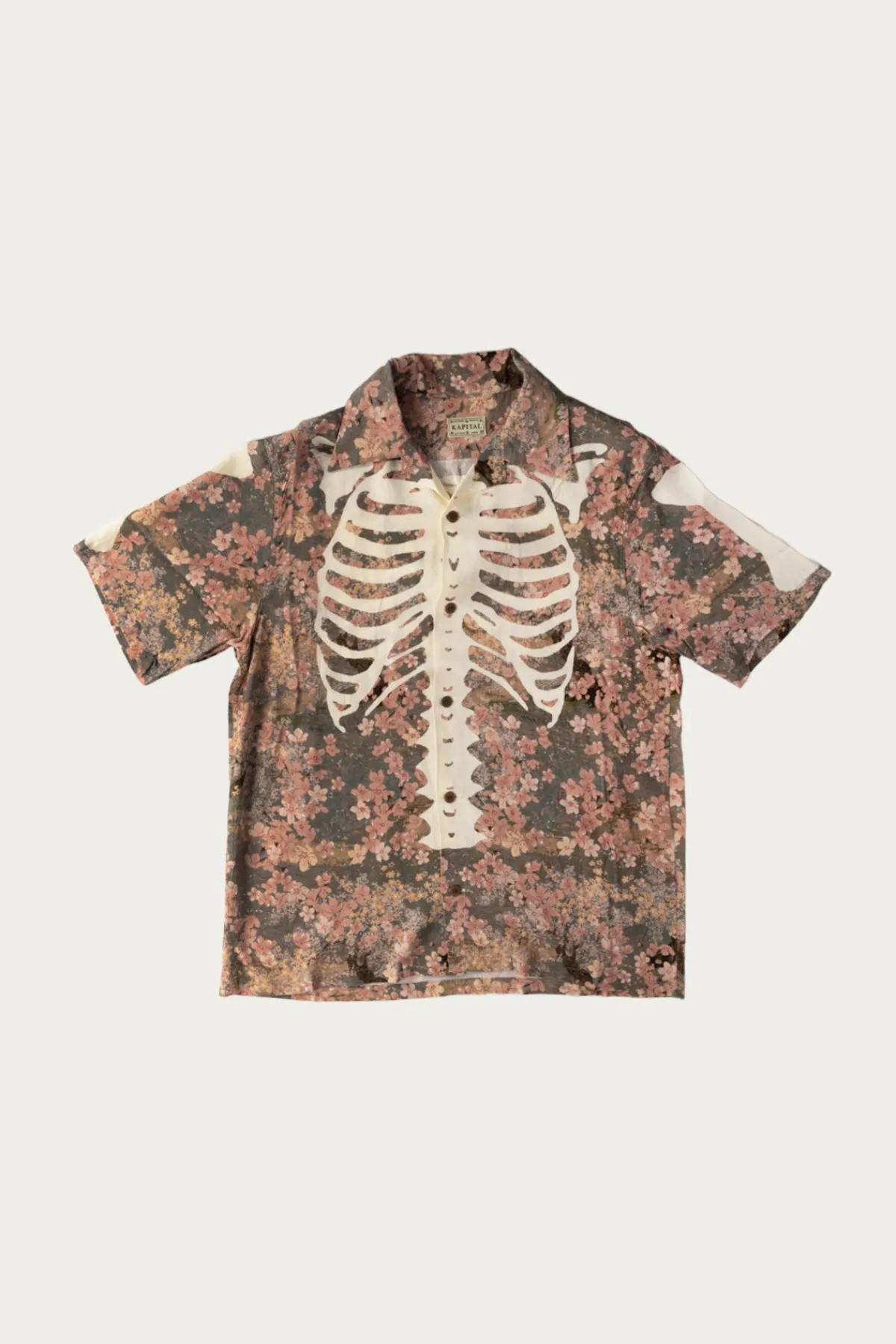Kapital Rayon SAKURA-BONE Aloha Shirt - Khaki< Shirts