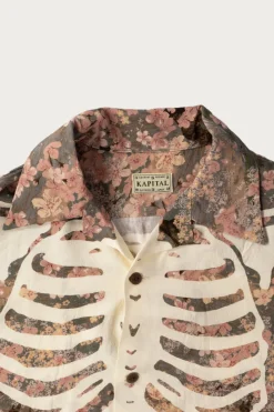 Kapital Rayon SAKURA-BONE Aloha Shirt - Khaki< Shirts