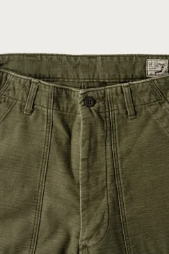 orSlow Real Used Wash Vintage Fit Fatigue Pants - Dark Olive Stone< Pants