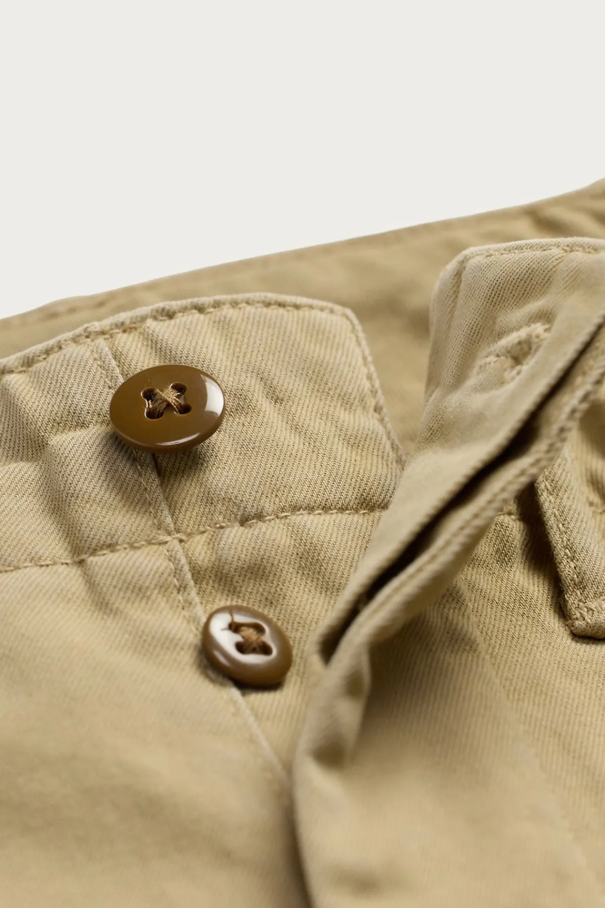 RRL Repaired Chino Field Pant - New Military Khaki w/ Repairs< Pants