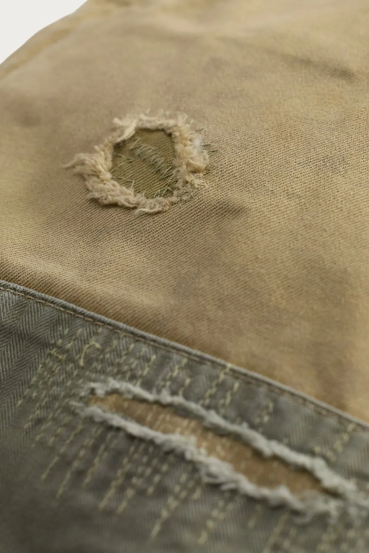 RRL Repaired Chino Field Pant - New Military Khaki w/ Repairs< Pants